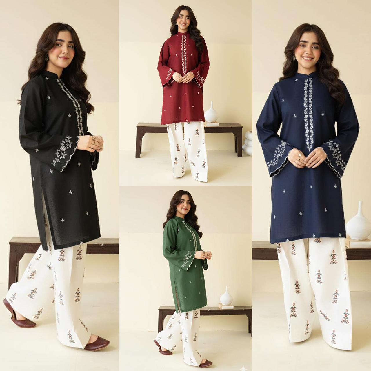 2Pc Batik Lawn Embroidered