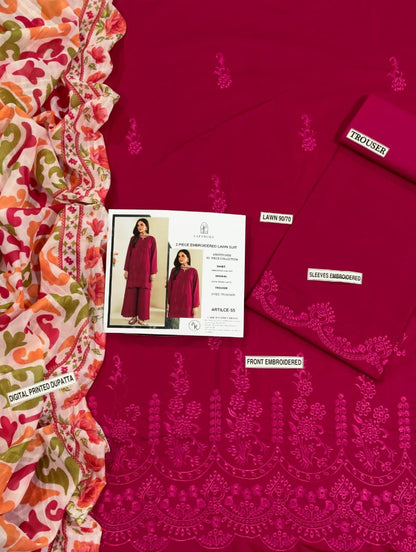 3Pc Sapphire Lawn Embroidered [66]