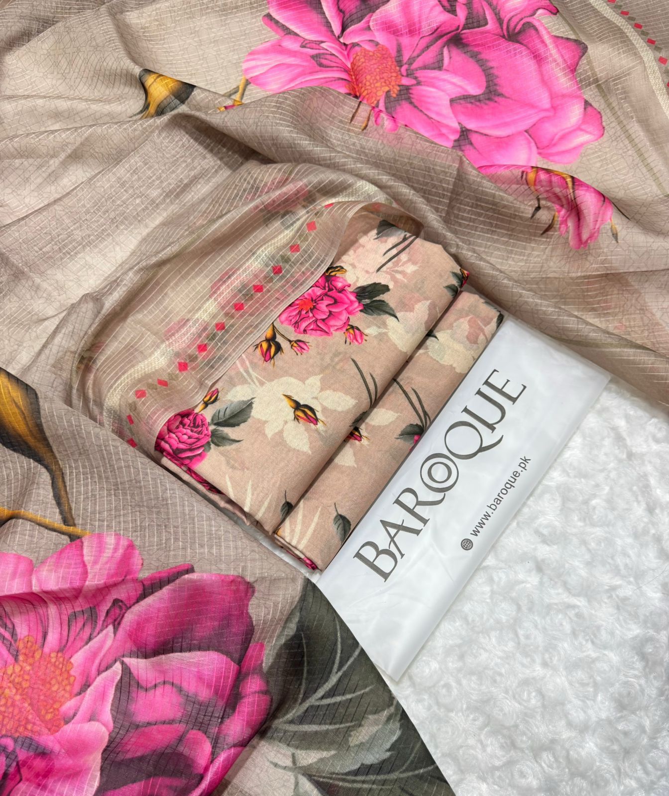 3Pc Baroque Swiss Lawn Printed [RC 990]
