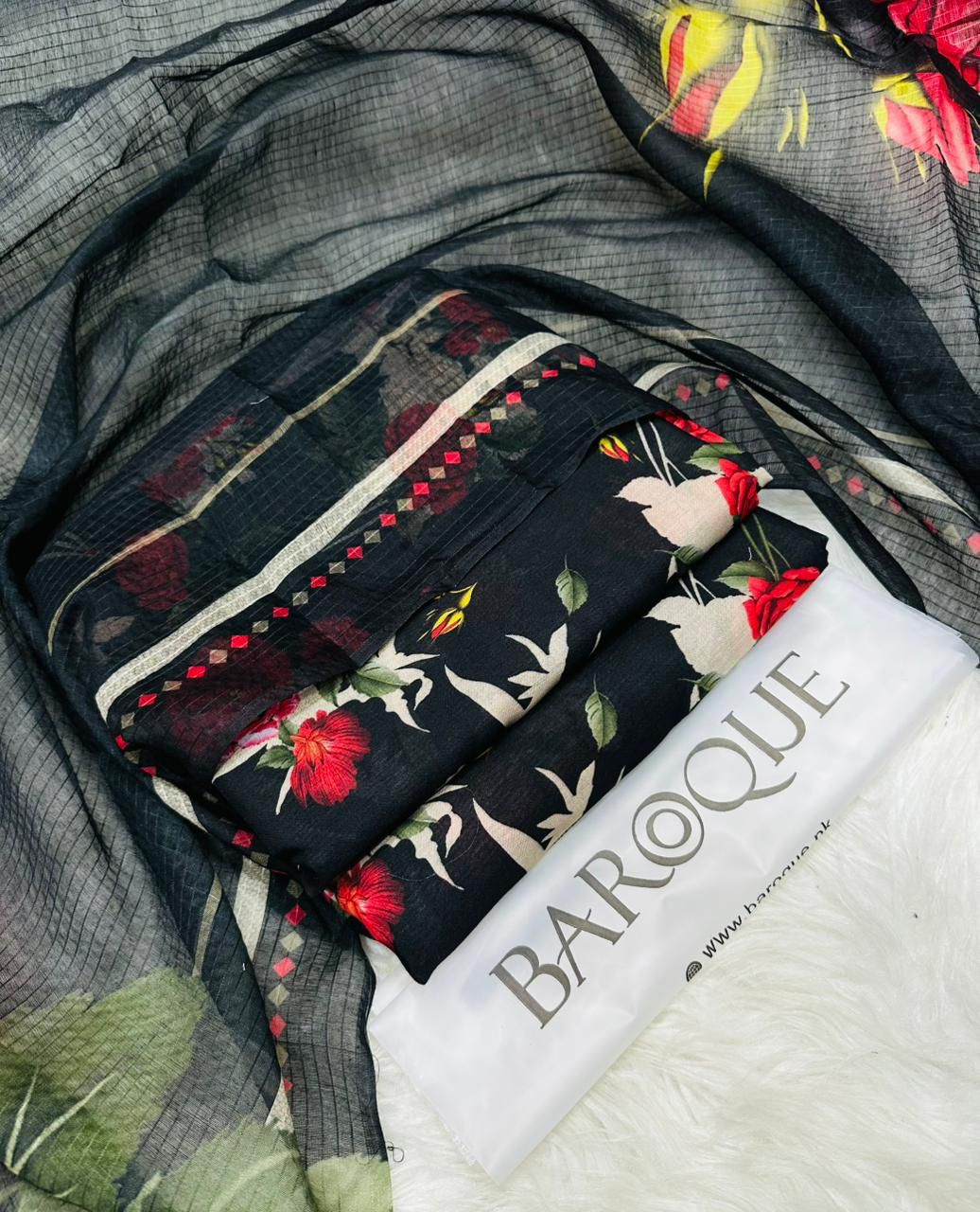 3Pc Baroque Swiss Lawn Printed [RC 770]