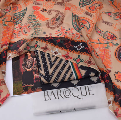 3Pc Baroque Swiss Lawn Printed [RC 550]