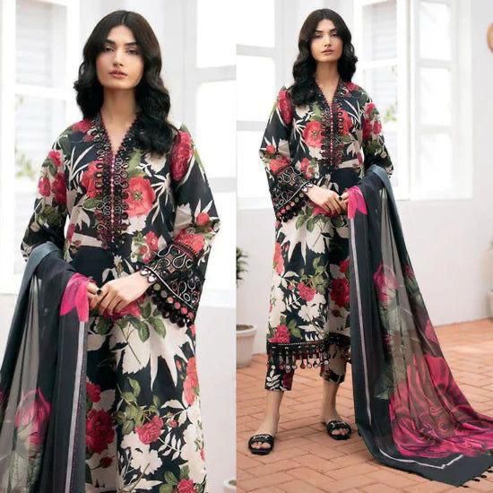 3Pc Baroque Swiss Lawn Printed [RC 770]
